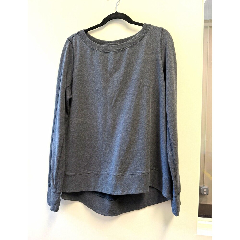 Lululemon Gray Cotton Blend Lightweight Crew Neck Long Sleeve Sweatshirt Yoga